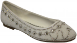 LADIES FLAT SHOES W/RHINESTONES AROUND (WHITE)